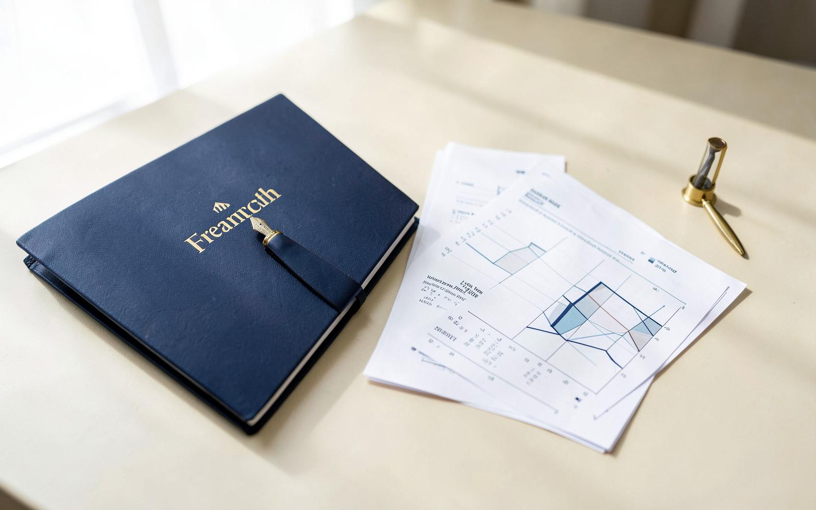 Documents contractuels et stylo sur un bureau clair